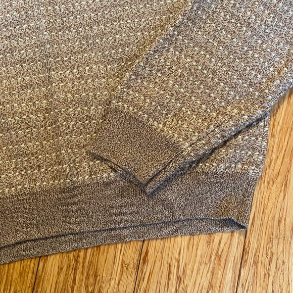 Saks Fifth Avenue Made in Italy tan and cream sweater - Picture 7 of 8